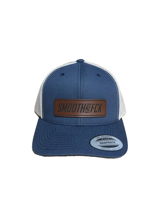 SMOOTHAZFCK Leather Patch Logo Snapback Hat