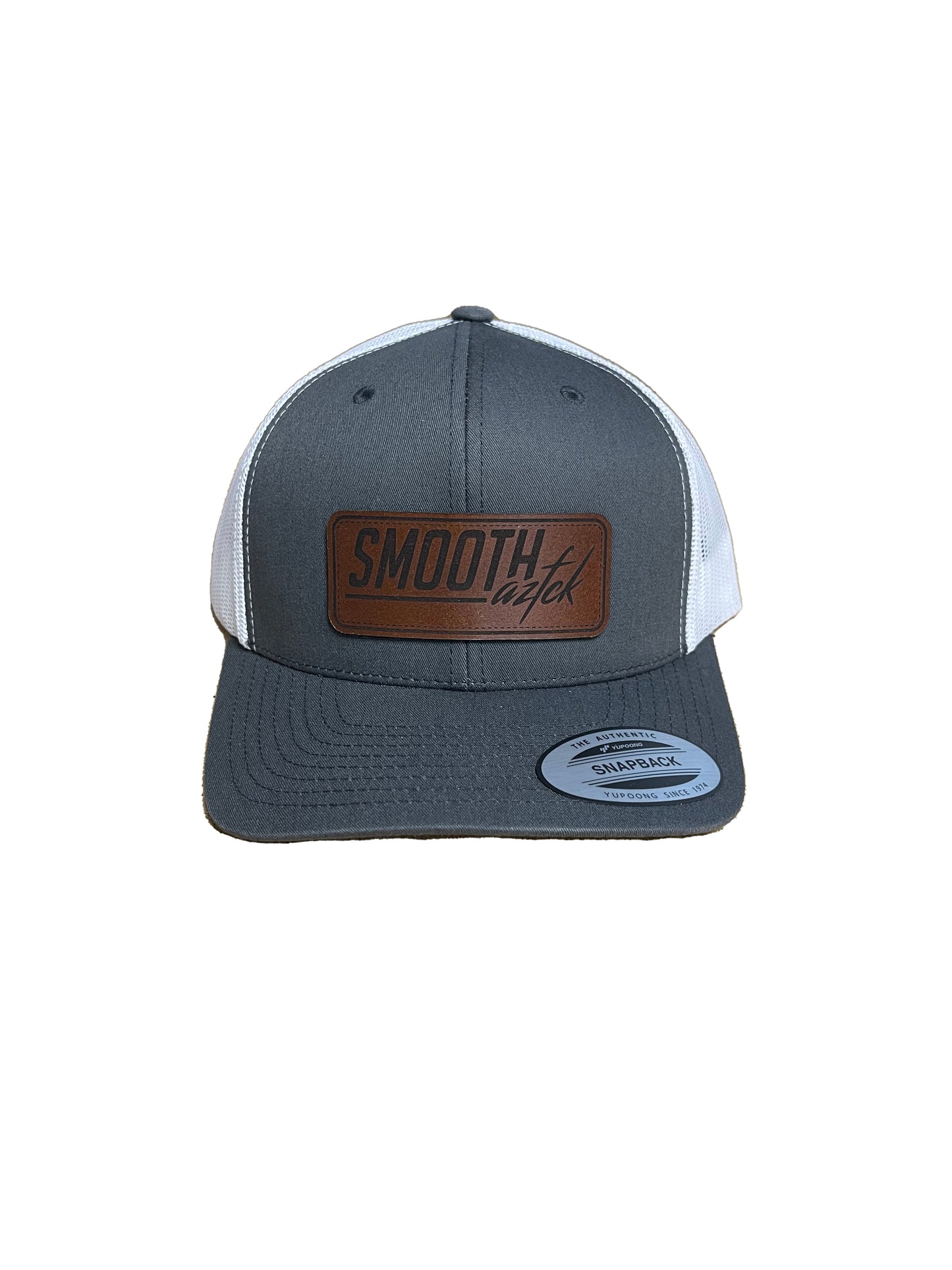SMOOTHAZFCK Leather Patch Logo Snapback Hat